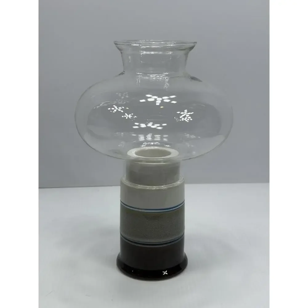 Vintage Colonial Candle of Cape Cod Hurricane Glass‎ Candle Lamp Stoneware Japan